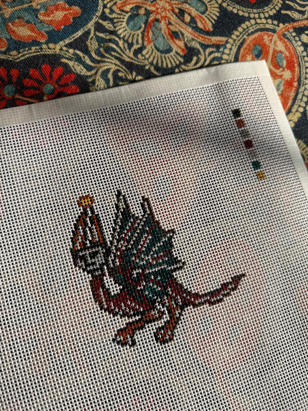 Dragon Man - Medieval Marginalia Stitch Chart