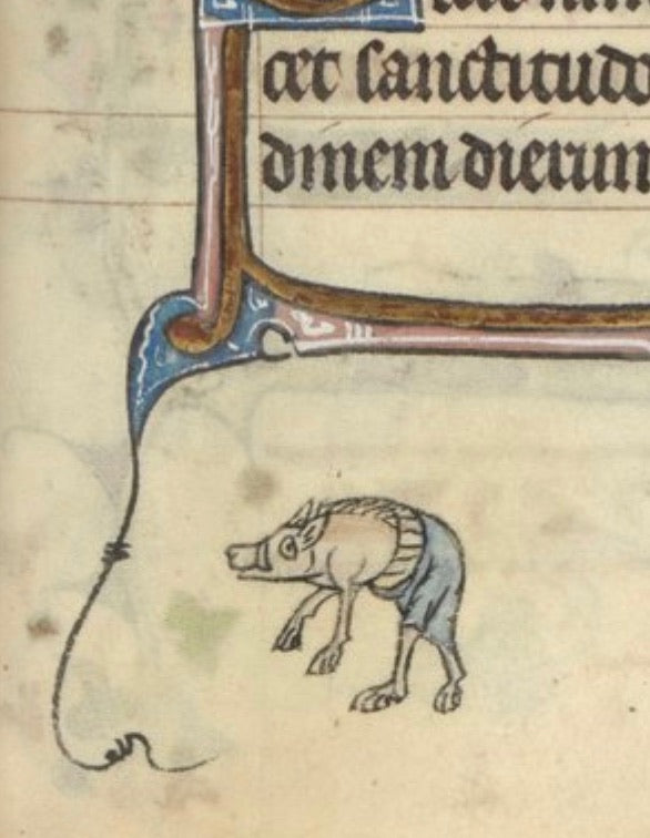 Pig in Jorts - Medieval Marginalia Stitch Chart