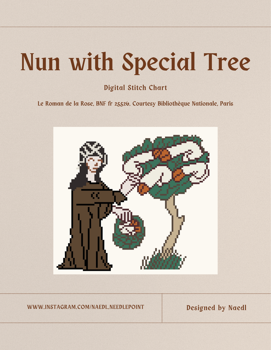 Nun with Special Tree - Stitch Chart