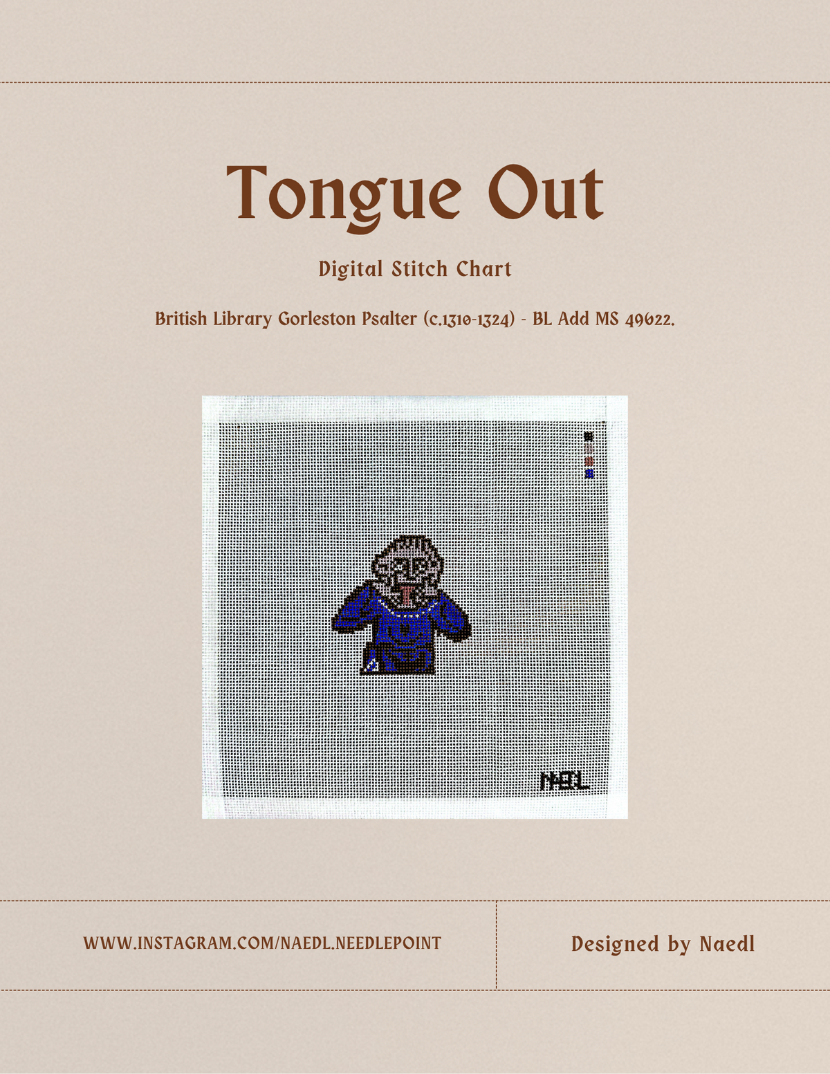 Tongue Out Man - Stitch Chart