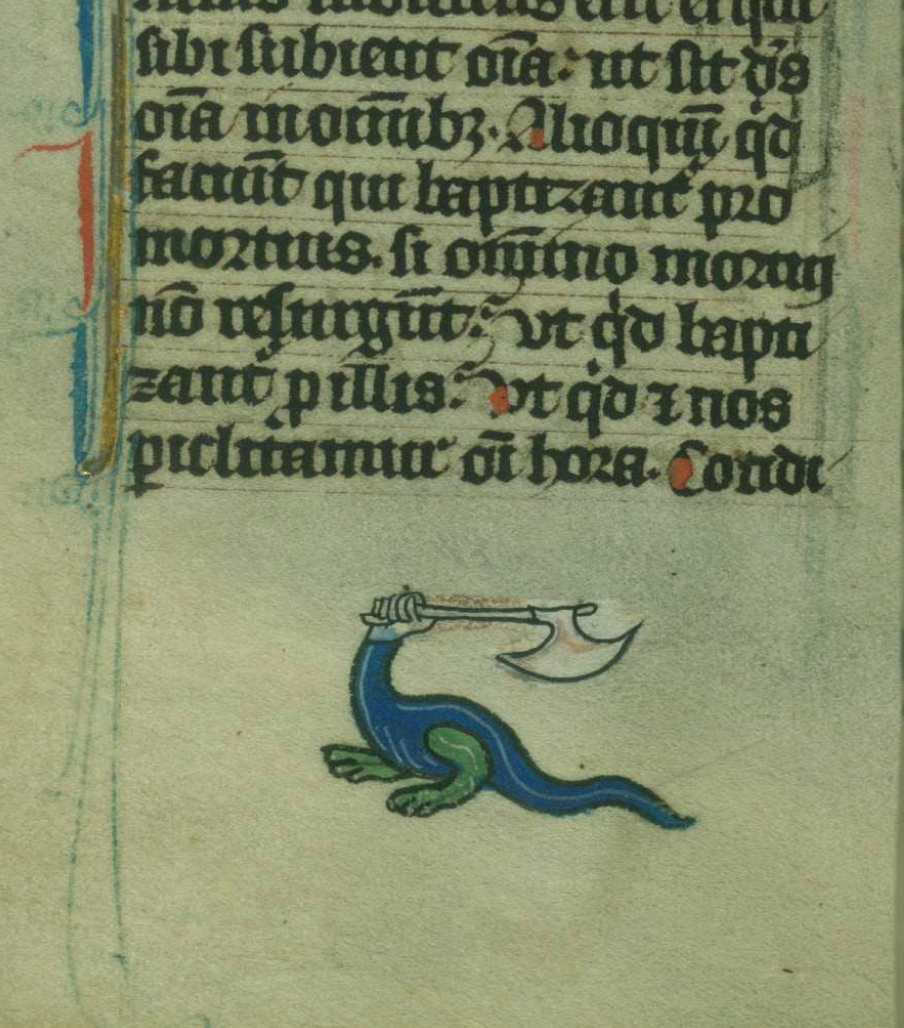 Serpent Executioner - Medieval Marginalia Stitch Chart
