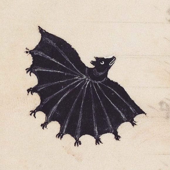 Many Winged Bat - Medieval Marginalia Stitch Chart