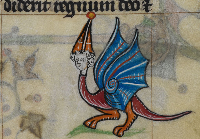 Dragon Man - Medieval Marginalia Stitch Chart